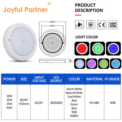 Joyful Pool Lights 12v AC Upgrade SMD Chip RGB Kleur IP68 All PC One Set Design Voor Concrete Pool