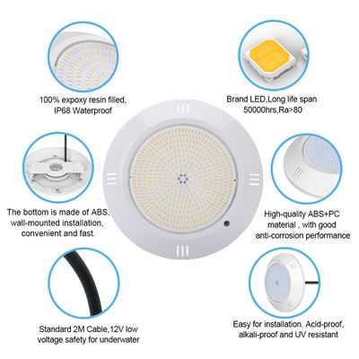 25W Onderwater Hoogwaardig Hars Gevuld 12V IP68 Warm White 35W Zwembadverlichting voor zwembad
