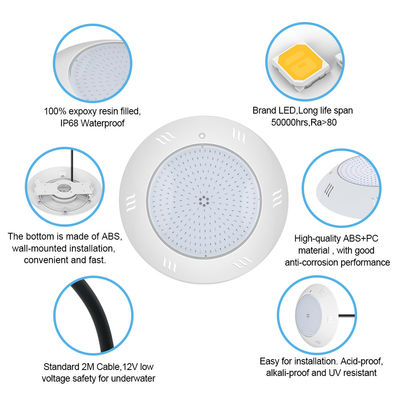 Muur gemonteerd IP68 Onderwater licht Multicolor afstandsbediening Zwemmen LED zwembad licht ABS behuizing