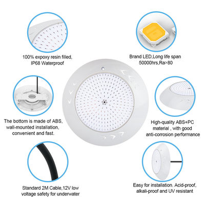 IP68 Waterdicht RGB zwembadverlichting SMD 2835 25W Warm White Voor landschapsdecoratieve