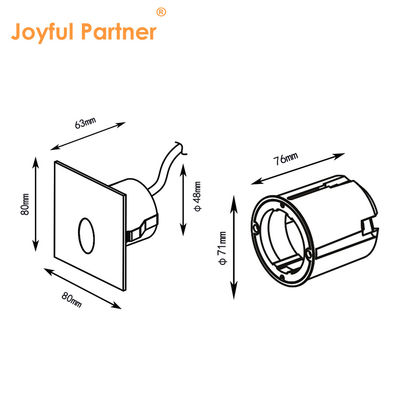 Slimme LED wandlamp IP65 Aluminium Lichaam vierkant DC 24v 1w 2w 3w LED traplamp Voor gang