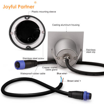 Slimme LED wandlamp IP65 Aluminium Lichaam vierkant DC 24v 1w 2w 3w LED traplamp Voor gang