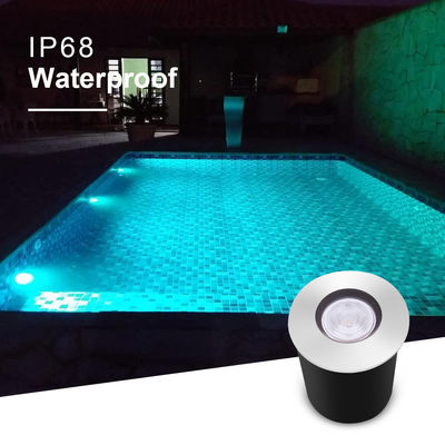 Zwembadverlichting DC12~24V 1W 2W roestvrij staal LED-licht enkelkleurig met ABS zwarte doos