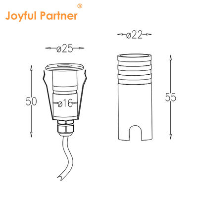 IP67 LED Mini ondergrond licht Roestvrij staal 316 1W DIA 25MM CREE XPE LED Single Color 3000K
