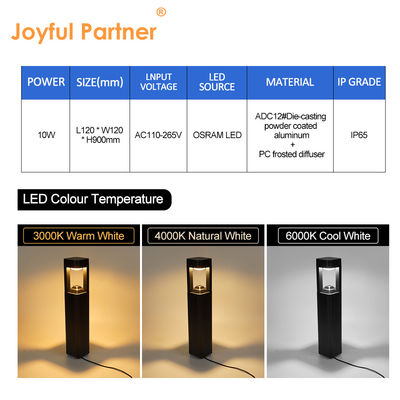 Tuingrasverlichting AC110-265V Aluminium lichaam L120*W120*H300MM Hoog rendement Voor decoratie