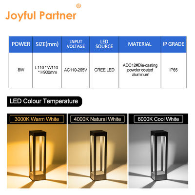 8W Tuin LED Paalverlichting Hoogte Aangepast IP65 300mm 600mm 900mm Aluminium Materiaal Voor Wandelpad