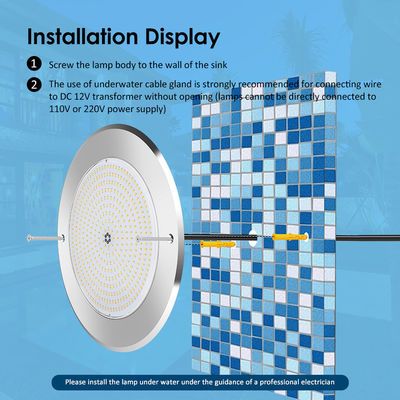 Afstandsbediening Water Zwembad Verlichting Roestvrij Staal 316 Opbouw 42W Zwembadlamp AC12/24V RGB