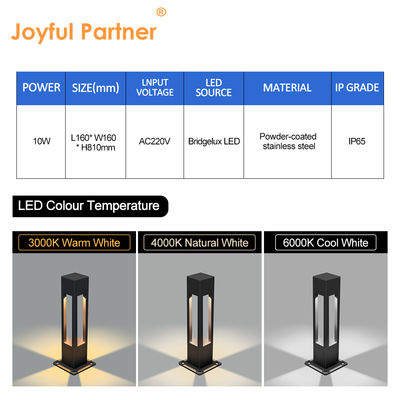 Aluminium IP65 LED Gazonlamp Bridgelux LED 3000K 10W H810MM Met CE ROHS Certificering