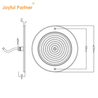 IP68 Waterdichte Lamp 35W Ultra Slim H7.5mm Buitenverlichting ABS Materiaal DC 12V Wandgemonteerde Zwembadverlichting