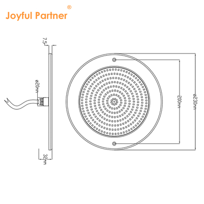 IP68 Waterdichte Lamp 35W Ultra Slim H7.5mm Buitenverlichting ABS Materiaal DC 12V Wandgemonteerde Zwembadverlichting