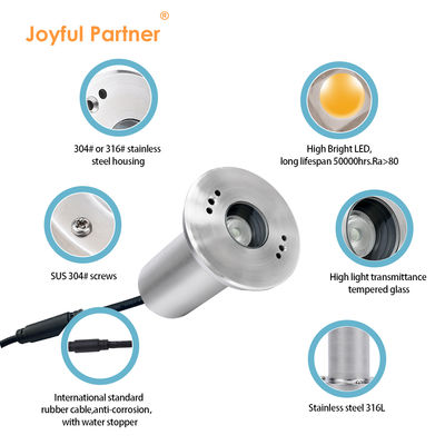 IP68 Begraven Onderwaterlamp 3WRGB3in1 LED Roestvrij staal 316L DC24V Decoratie Voor Zwembad