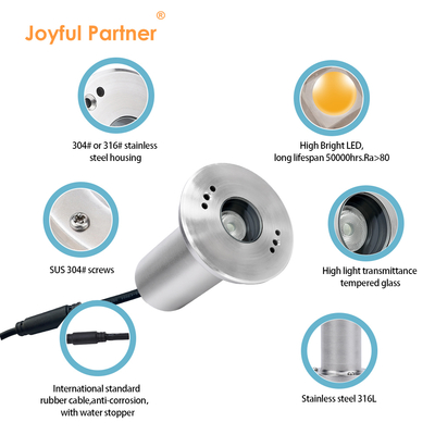 IP68 Buried Underwater Light 3WRGB3in1 LED Stainless steel 316L DC24V Decoration For Pool