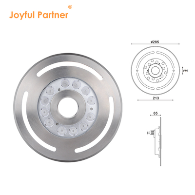 Onderwater LED Fontein Licht IP68 12W 24W 36W Warm Wit Blauw RGB Roestvrij Staal 316L Met Diameter 285mm
