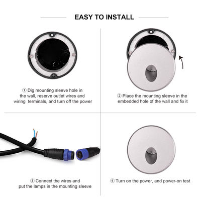 Mini LED-spotverlichting voor trappen, aluminium behuizing, SMD LED, inbouw-trapverlichting met installatieaccessoires