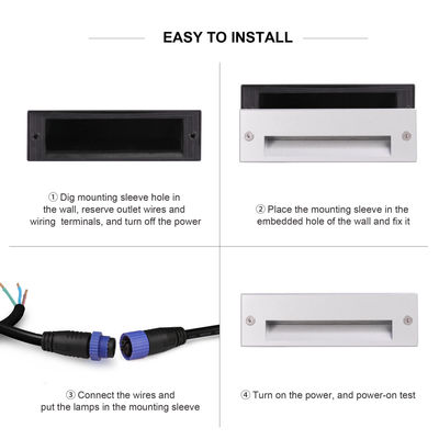 Buiten verzonken trapverlichting Ingebouwde IP65 trapverlichting Buitenverlichting 3W SAMSUNG SMD5630 DC24v