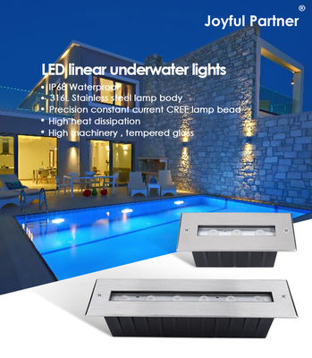 IP68 Onderwaterverlichting RGB Kleur Roestvrij Staal 316L 6*2W DC24V DMX 512 Bestuurbaar Voor Watervallen