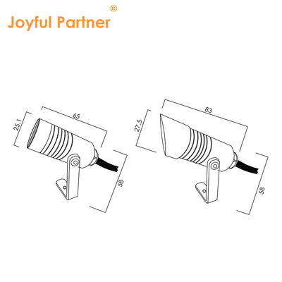 Buiten Landschap Muurwasser Licht 1W IP65 DC24V Warm Wit Tuinverlichting voor Bomen Muren