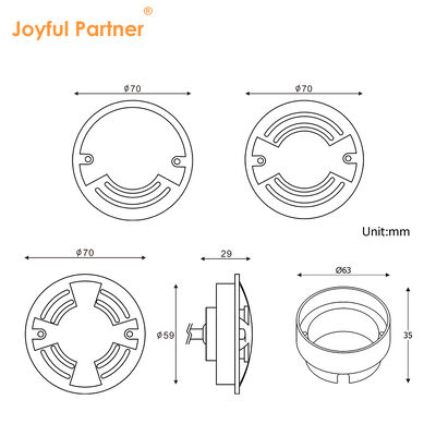 IP67 Ultra-thin Underground Lights 24V 3W DIA70MM Recessed Warm White From China Factory