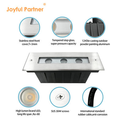 Begraven ondergrondse waterdicht licht DC24V 3X1W LED enkelkleurig CREE/OSRAM LED