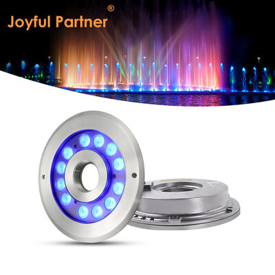 LED Fountain Light DMX 512 Recessed Mounted IP68 12W 24W RGB Stainless Steel Water Jet