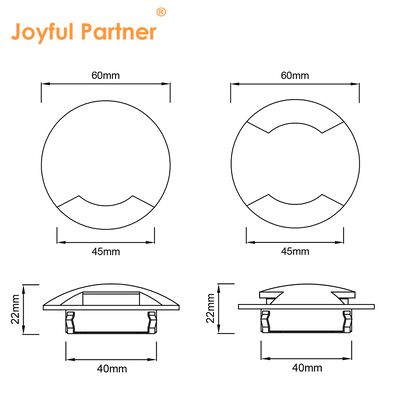 LED In-Ground Sideview Licht 1W 3W 12V-24VDC Puur Aluminium 6063# Behuizing