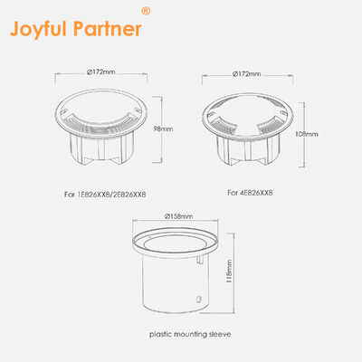 Opritverlichting 1/2/4-zijdig zijdelings emitterende 8W CREE COB LED Duurzame aluminium behuizing voor buitengebruik op trottoirs