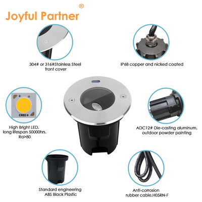 Joyful Partner In-Ground Light COB Factory Op maat gemaakte IP67 waterdichte ondersteuning Dimming AC100-240V