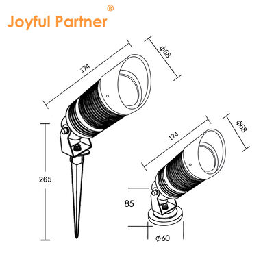 LED Garden Spot Lights IP65 14W COB DC24V LED DIA68MM 2700K Warm White Anti Glare Hood For Garden Lighting