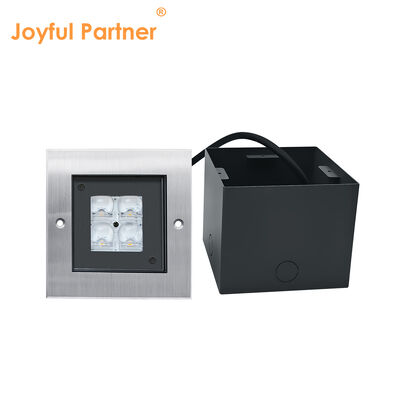 Vierkante staal inground up licht AC100-240V 4 * 2W LED 316 roestvrij staal trim met 0,5M elektrische kabel