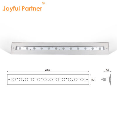 Onderwater lineair licht DC12V 316 Roestvrij Staal DMX 512 RGB 12W 24W 628MM Lengte Voor Waterval