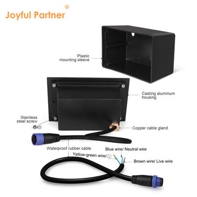 LED Recessed Outdoor Wall Light 2W IP65 With Mounted Sleeve Ra85 Optical Lens AC100-240V