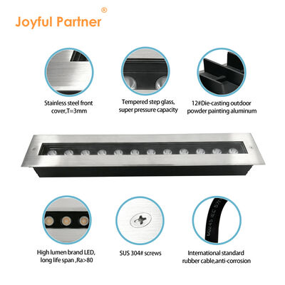 LED ondergrondse lichtlengte 1000mm IK08 RA85 24W 48W CCT 3000K Voor gebouwverlichtingsproject