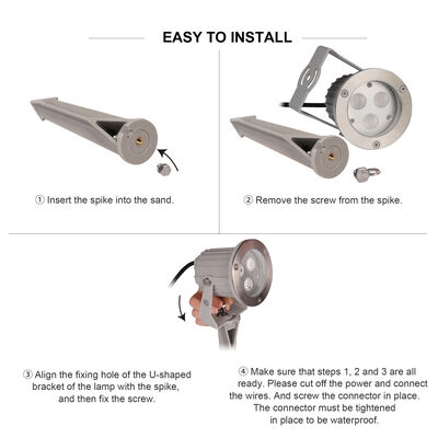 IP65 LED Tuin Spots Aluminium GU10 Lamp 0.5M Kabel voor Buiten Pad Verlichting