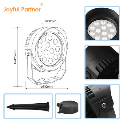 LED Tuin Spot Verstelbare Bundelhoek 36W Ingebouwde DMX512 Driver DC24V RGB3in1