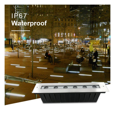 IP67 Waterdicht Lineair Inground Light SS Cover Warm White 12W DMX512 Roestvrij staal Front Cover