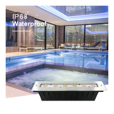 Onderwater lineair licht 316 roestvrij staal DMX 512 RGB 12W DC24V Asymmetrische lens RGB3IN1