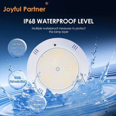 Epoxyhars gevulde onderwater zwembad licht wand gemonteerd ABS behuizing IP68 AC12V 18W Dia 260mm