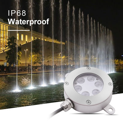 DMX512-bestuurbaar LED Fonteinlamp DC24V 12W 3000K Roestvrij Staal IP68 Voor Landschap Onderwater