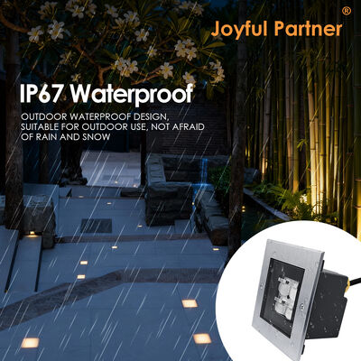Vierkante staal inground up licht AC100-240V 4 * 2W LED 316 roestvrij staal trim met 0,5M elektrische kabel