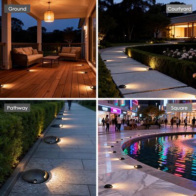 IP65-gecertificeerde 1W LED ondergrondse dekverlichting, buiten trap oprit verlichting, 12V inground uplights voor weggebruik